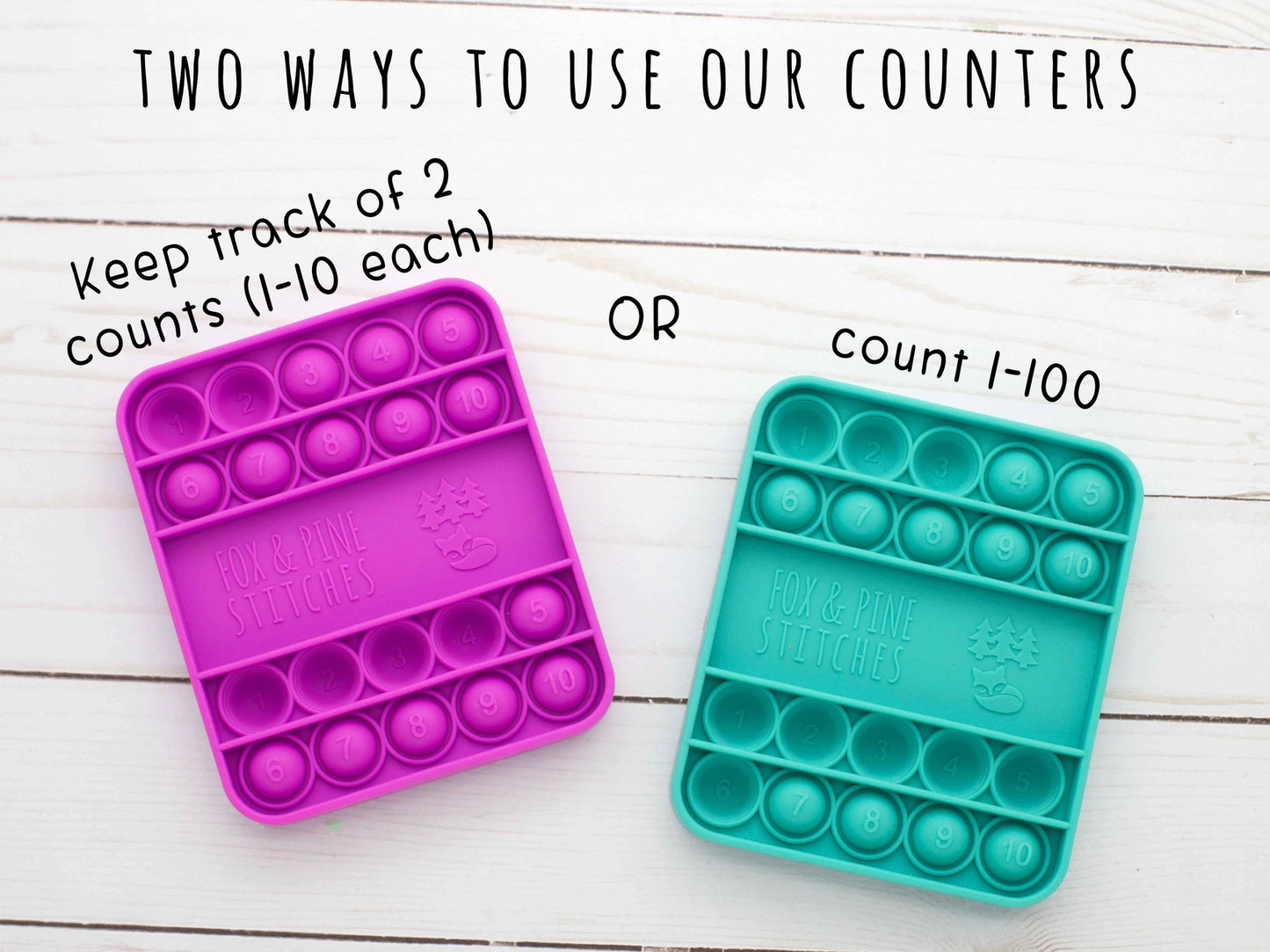 Colorful Row Counters from Fox & Pine Stitches