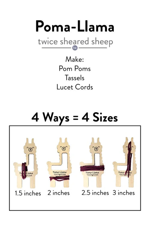 Poma-Llama Pom Pom, Tassel, and Lucet Cord Maker from Twice Sheared Sheep