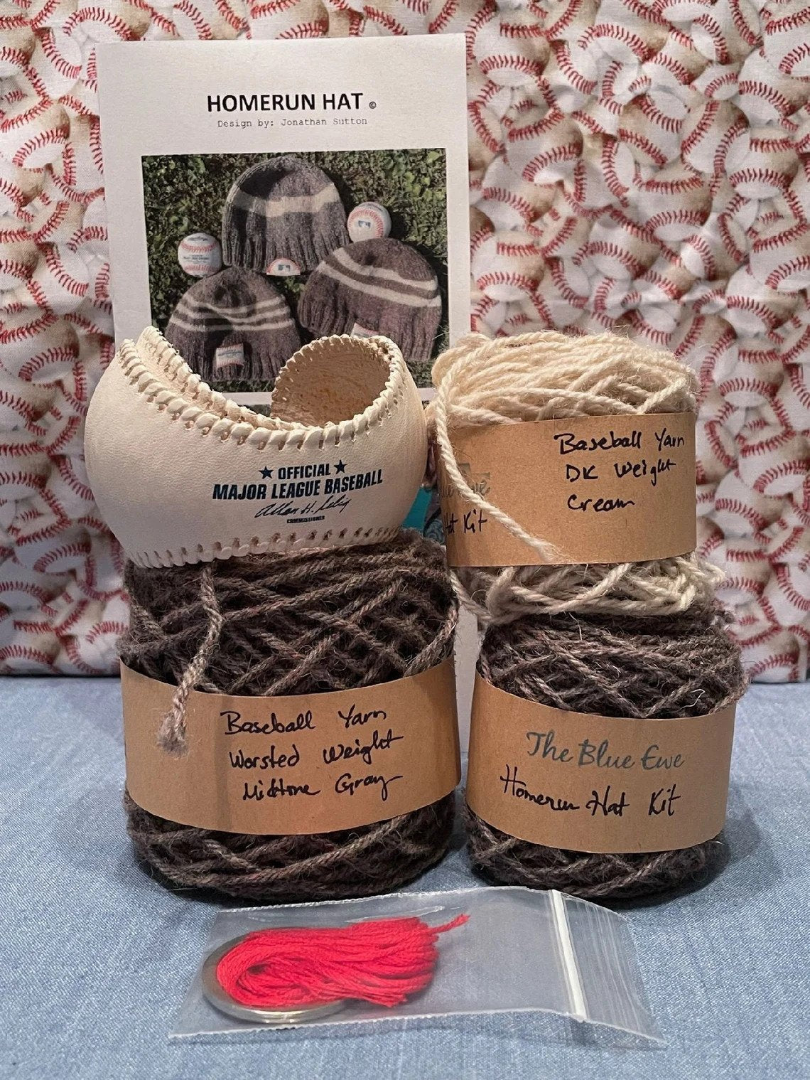 Homerun Hat Kit - Upcycled Yarn From A Baseball