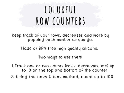 Colorful Row Counters from Fox & Pine Stitches