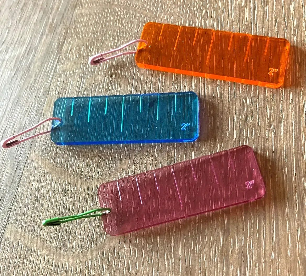 2-inch Acrylic Stitch Counting Ruler from HapBee Creative Studios