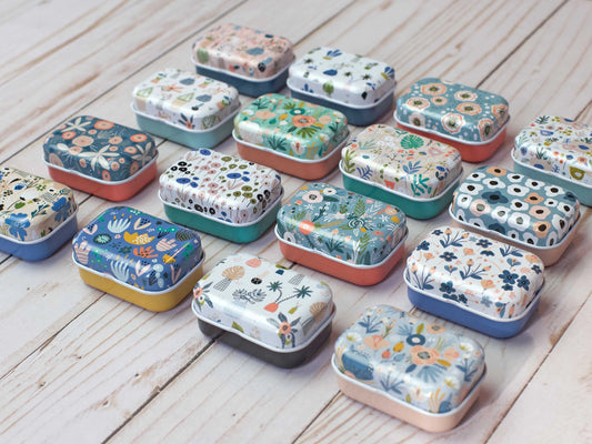 Small Floral Storage Tins from Fox & Pine Stitches