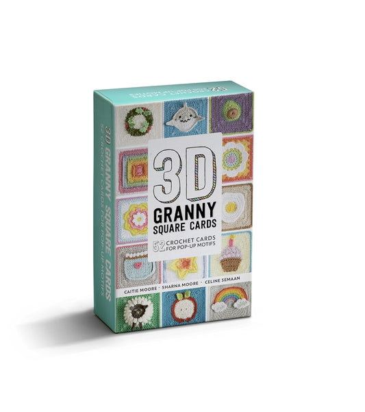 3D Granny Squares Cards: Crochet cards for 52 pop-up granny squares
