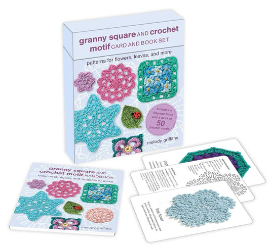 Granny Square and Crochet Motif Card and Book Set: 50 cards and a 64-page book: Patterns for flowers, leaves, and more by Melody Griffiths