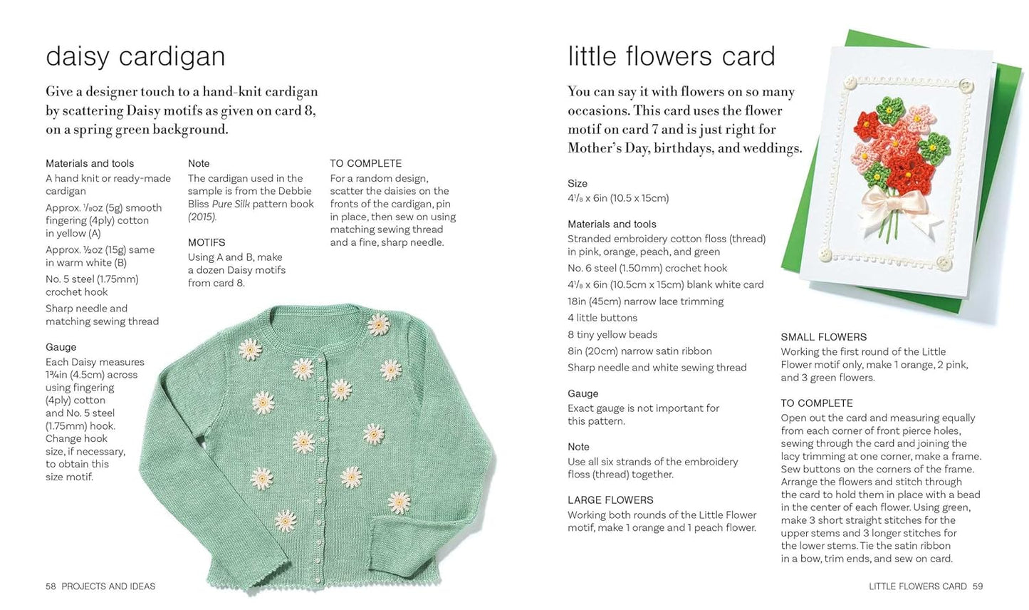 Granny Square and Crochet Motif Card and Book Set: 50 cards and a 64-page book: Patterns for flowers, leaves, and more by Melody Griffiths