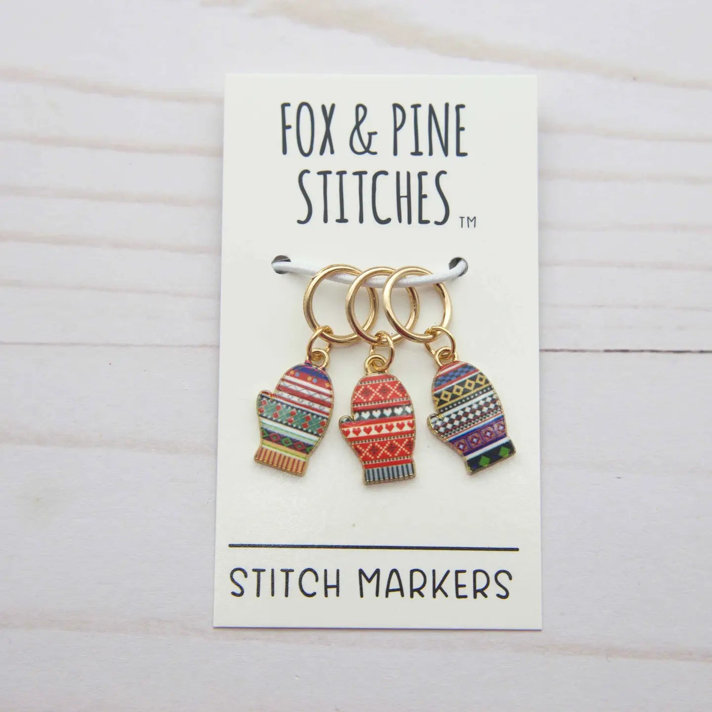 Warm and Cozy Enamel Stitch Markers and Progress Keepers from Fox & Pine