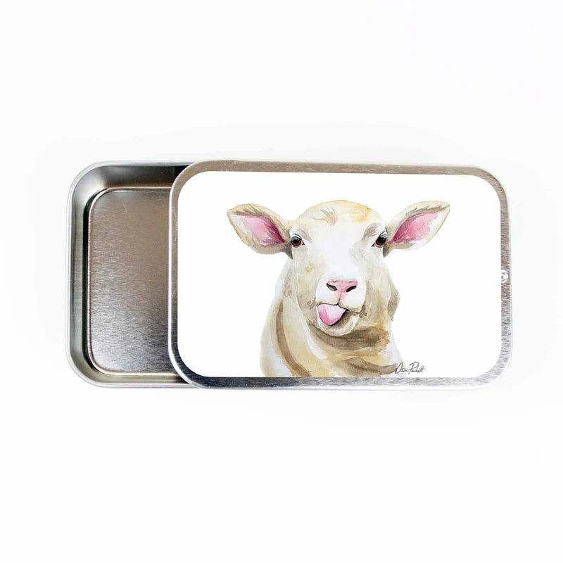 Twice Sheared Sheep Stitch Marker Storage Tin - Large with dividers