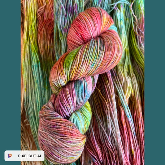 Tulips Are Blooming Hand Dyed Yarn from Purls & Pines Yarn Co.