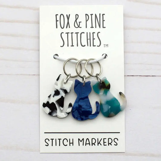 Fox and Pine Cat Stitch Markers