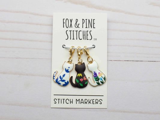 Enamel Cat Stitch Marker/Progress Keeper by Fox & Pine