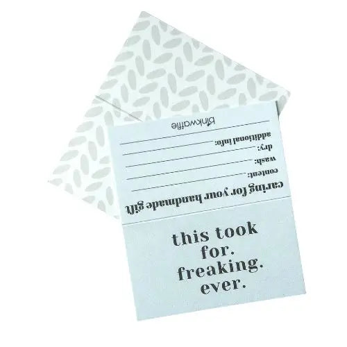 Care Instruction Cards from Binkwaffle