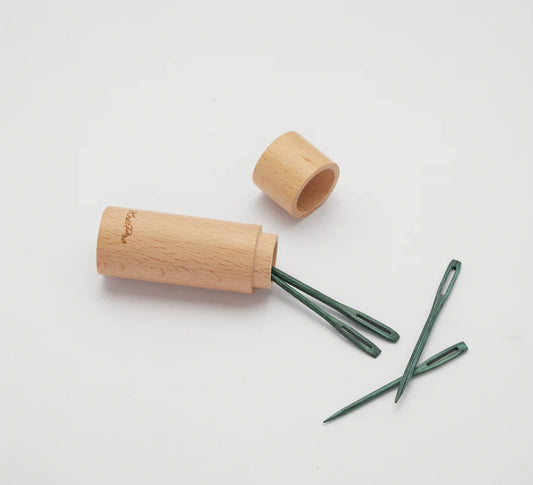 Mindful - Teal Wooden Darning Needles in Beech Wood Container by KnitPro