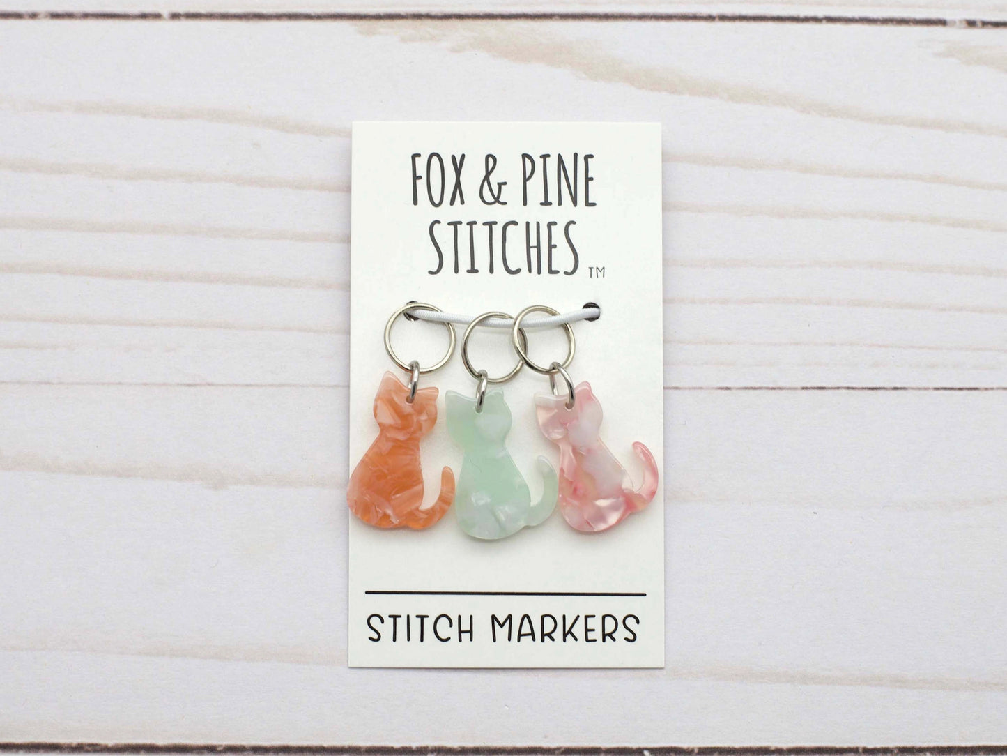 Fox and Pine Cat Stitch Markers