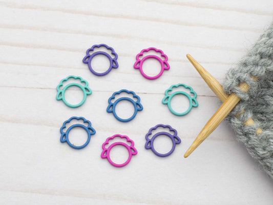 Fox & Pine Colorful Sheep Closed Ring Stitch Markers